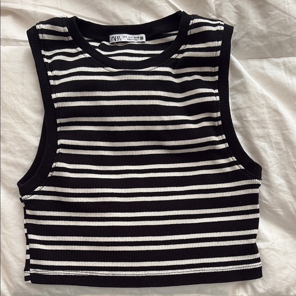 Zara Monochrome Striped Tank Top